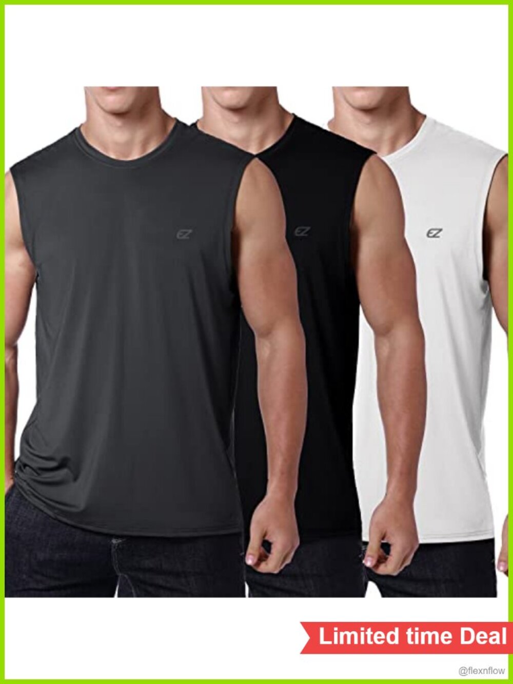 Men's UPF 50+ Quick Dry Sleeveless Workout Tank Top Gym Fitness Shirt